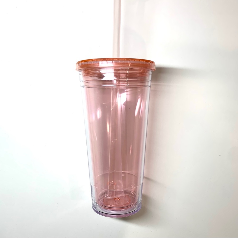 Pink 20 oz plastic tumbler